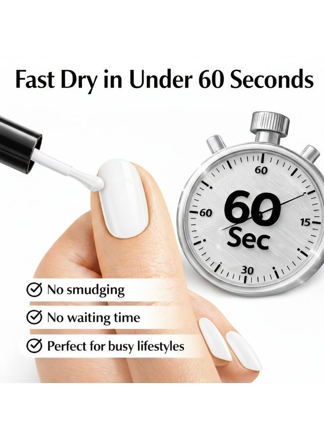 Brunson Classic Nail Polish 18ml Fast Dry Nail Lacquer Nail Harderner Normal Polish Glossy Gel Effect Quick Air Dry Long-Lasting Natural Nail Enamel Salon Quality Manicure Pedicure Regular Polish - Image 5